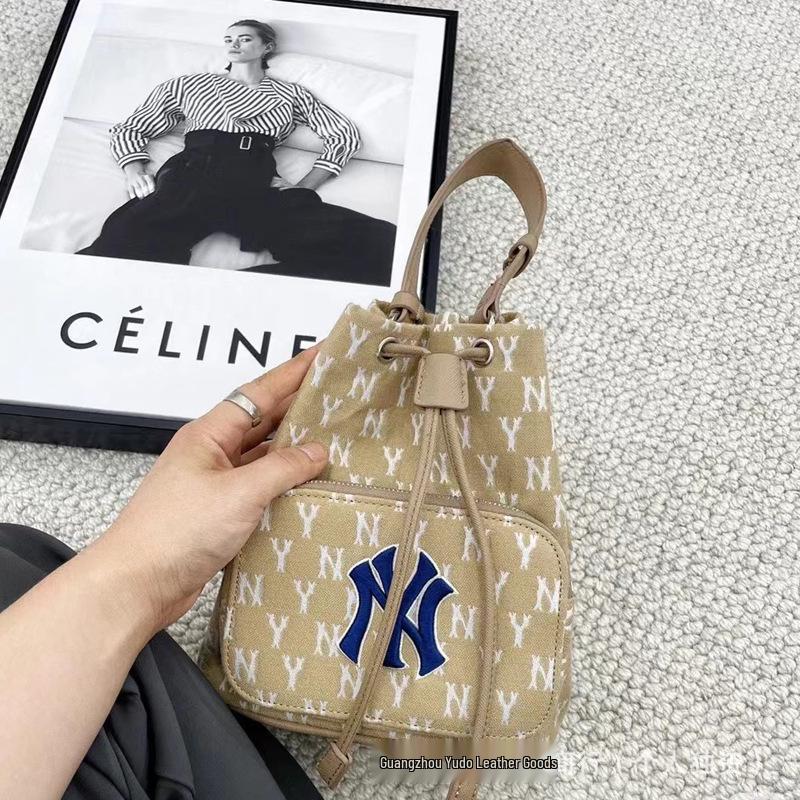 MLB Korea Women's College Style NY Embroidered Monogram Shoulder Bag