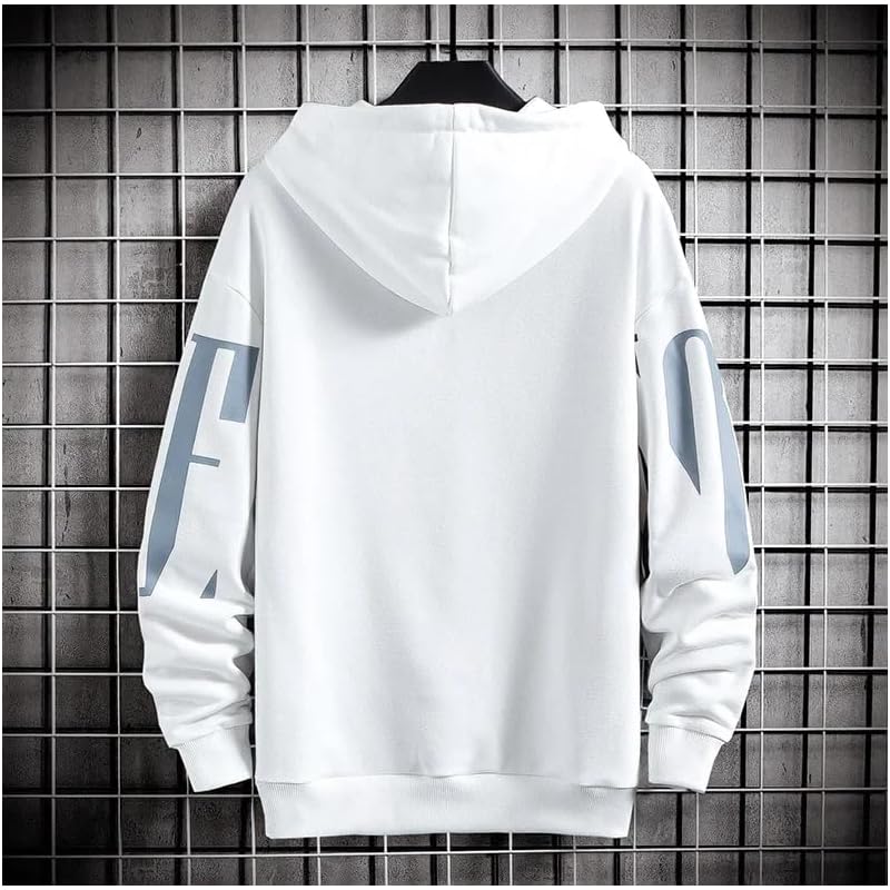 TAGAS Men s Hoodied Sweatshirt Wave Print Drawstring Detail || Fleece Regular Fit Sweatshirt || Men Hoodies ||MH-8010-WH XL белый