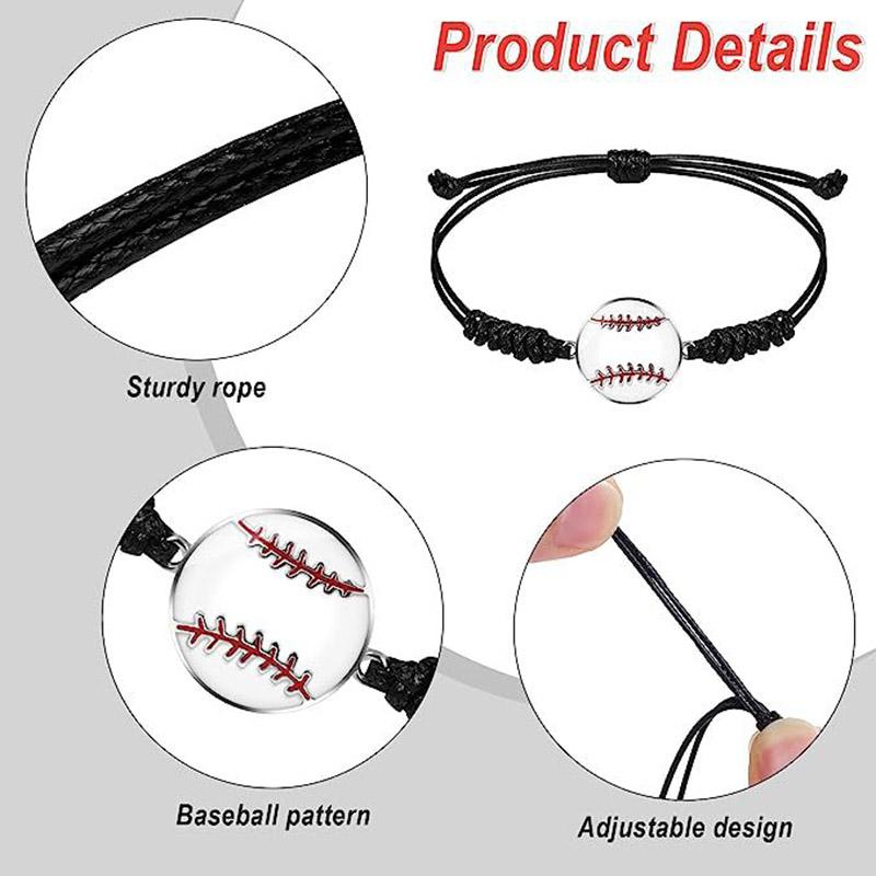 Fashion Football Basketball Baseball Braided Bracelet Adjustable Wrist Rope Unisex Couple Bangle Students Sports Match Souvenir