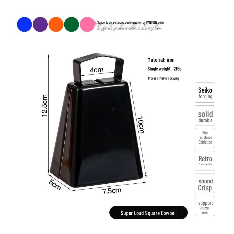 Three-Inch & Four-Inch Hand-Cranked Cowbells - 13 Colors, Perfect for Parties and Handicrafts