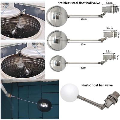 1/2" 3/4" 1" Kunststoff / Edelstahl Wassertank Schwimmerventil Verstellbares Schwimmerventil Rinder Lamm Futtertrog Durchflussregelventil