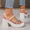 Fashion Women Sandals Brand High Heels Party Shoes Chunky Sandals 2025 New Summer Sexy Pumps Rome Ladies Shoes Slippers Mujer Zapatos