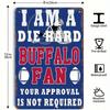 Buffalo Fan Sports Decor Metal Tin Sign Man Cave Football Art Office Bar Wall