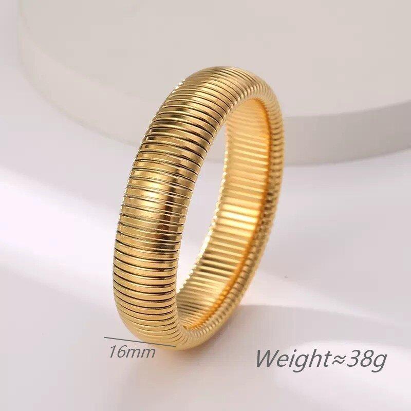 Light Luxury Fashion Elastic Bracelet Necklace Stainless Steel Plated 18K Gold Men'S And Women'S Element Jewelry