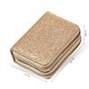 Portable Mini Size PU Wallet Starry Shiny Double Zipper Organ Card Bag Solid Color Multi-card Slot Coin Purse for Women