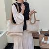 Commuter Large-capacity Hollow Woven Bag Women's New Versatile Shoulder Bag Casual Knitted Tote Bag