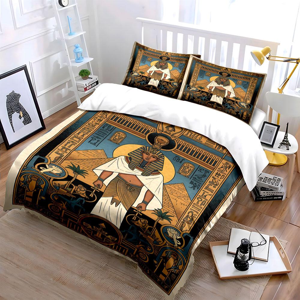 Egyptian Pharaoh Bedding Set Bedding Duvet Cover Set Duvet Cover Pillowcases (1 * Duvet Cover 2 * Pillowcases, Without Duvet Insert)