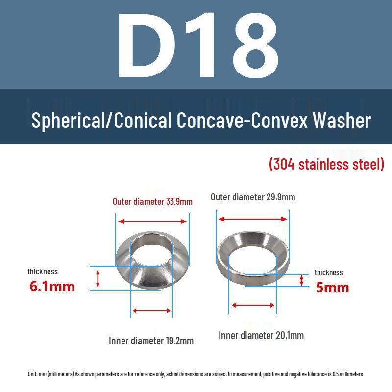304 Stainless Steel Spherical Tapered Gasket - Concave-Convex Combination