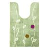 OKA Etoff Long Toilet Mat, Approx. 105cm X 70cm, Green (Washable, Stylish, Wide, Nordic Design)