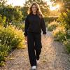 Athletic Set for Women Tracksuit 2 Piece Set, Long Sleeve Sweatshirt Wide Leg Sport Easy Care Machine Washable Sportswear Pants Lightweight