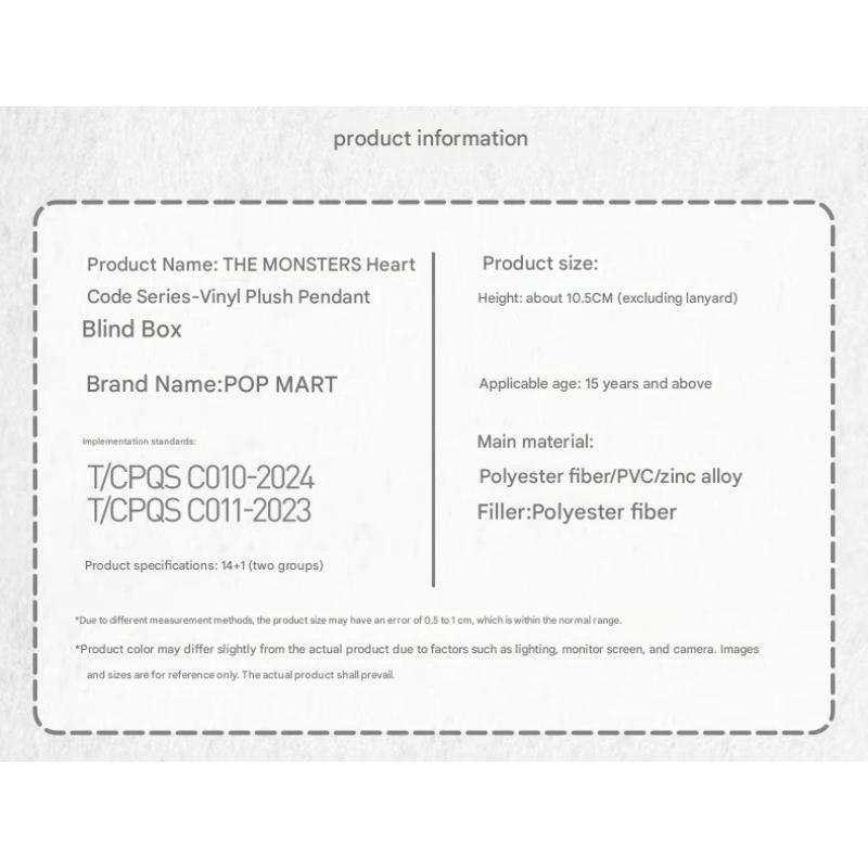 POP MART labubu Heart Code Series THE MONSTERS-Vinyl Plush Pendant Box (A-M) (N-Z) mini labubu 4.0 Blind Box Single Blind Box/Whole Box