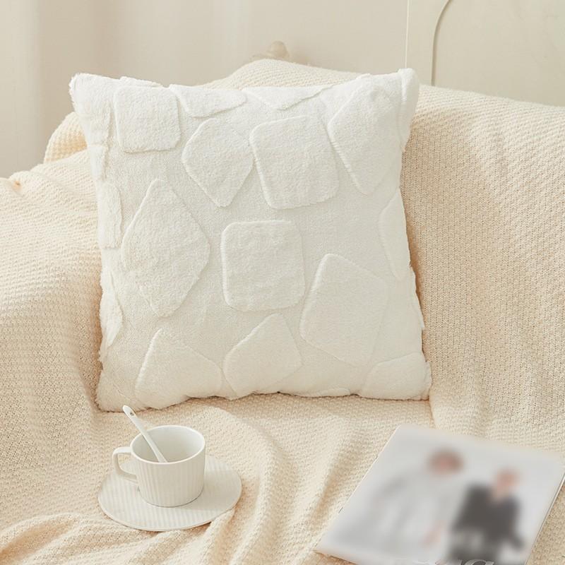 Faux Rabbit Fur Pillow Cover Super Soft Solid Color Cushion Cover Living Room Sofa Bedroom Plush Cushion Home Decoration
