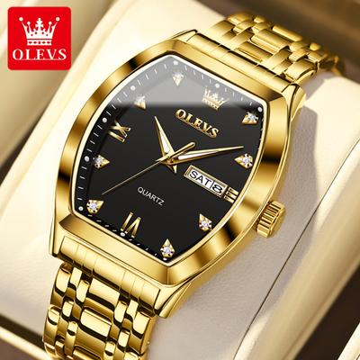 Herrenuhr Uhr Barrel-Typ Zifferblatt Doppelkalender Quarzuhren Wasserdichte Nachtlicht High-End-Uhr