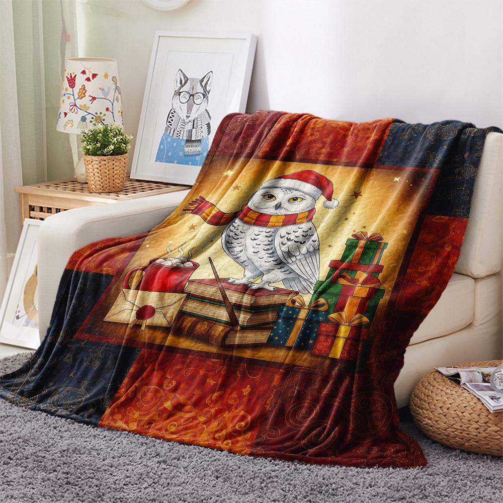 1 Peça Manta de Flanela com Estampa de Desenho Animado, Alta Qualidade Confortável para Todas as Estações, Decoração de Casa, Calor e Conforto, Perfeita para Presente de Natal Aniversário