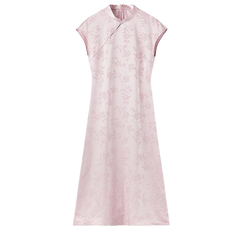 Elegant Chinese Style Jacquard Qipao Dress
