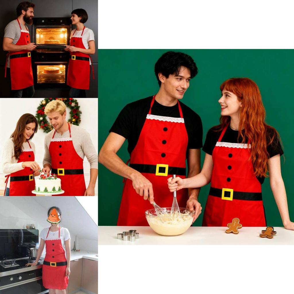 Christmas Party Apron With Durable Polyester Material For Family Celebration