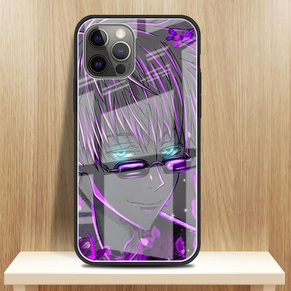 Jujutsu Kaisen Glass Case For Apple iPhone 14 13 Pro 11 12 7 8 Plus SE 2022 XR X XS Max 6 6S Tempered Phone Cover