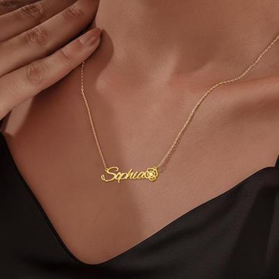Yousheng Birth Flower Necklace Women Flower Pendant Necklace Birth Month Flower Necklace Mother's Day Birthday Gift for Mom Sister Best Friend Her