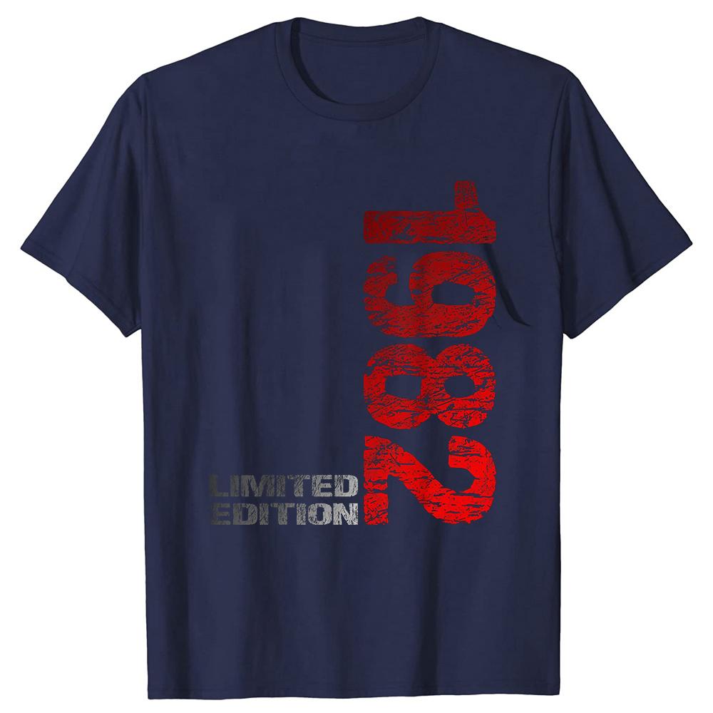 Limited Edition 1982 44th Birthday Born T Shirts Cotton Humor Streetwear Tee Shirt Short Sleeve Loose Clothing Unisex
