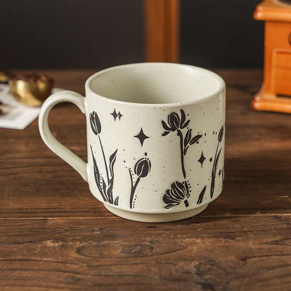 High Temperature Resistant Ceramic Coffee Mug Hand-painted Milk Drinking Cup Household Drinking
