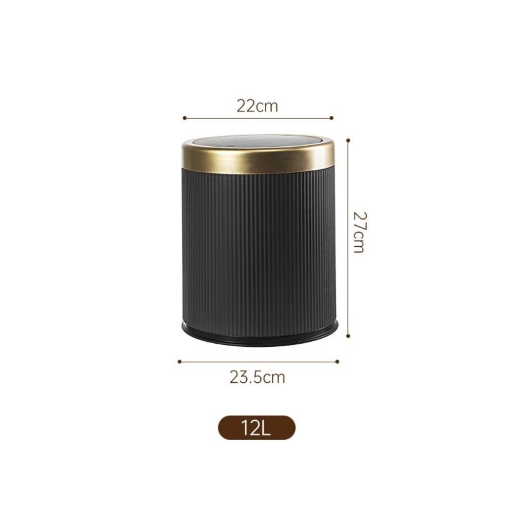 Odor-Sealing 12L Garbage Bin Press Type Living Room Dustbin Kitchen Trash Can Garage Toilet