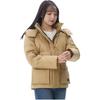 Levis Solid Color Removable Hooded Double-Breasted Down Jacket Women Outerwear Brown A8593-0000