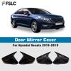 Car Decoration Door Mirror Cover For Hyundai Sonata 2015- Carbon Fiber Glossy Black Car Rearview Accessories Styling