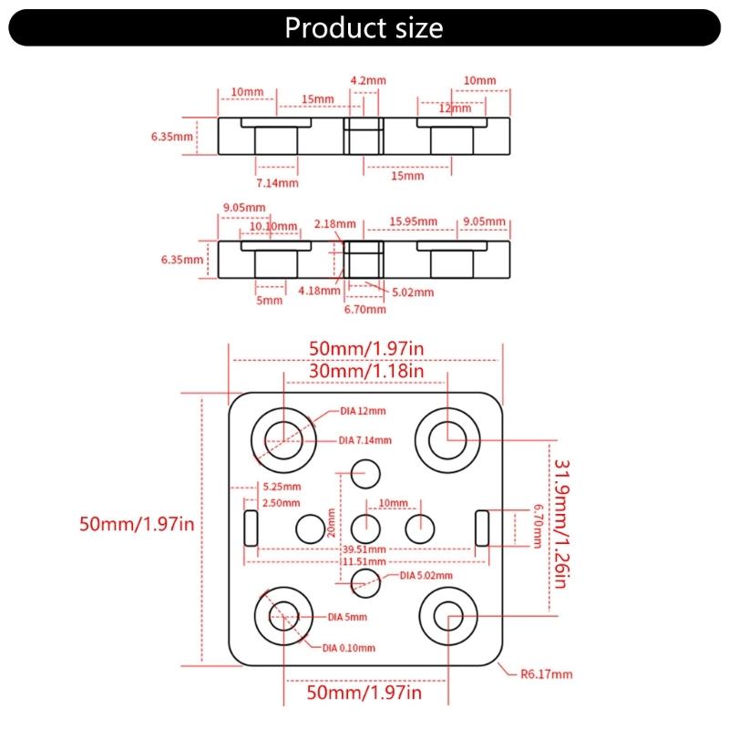DurabilityMini Five Roulette V Slot Plate V-Openbuild Wheel V Gantry Plate for Enhances Stability in Mechanical Systems