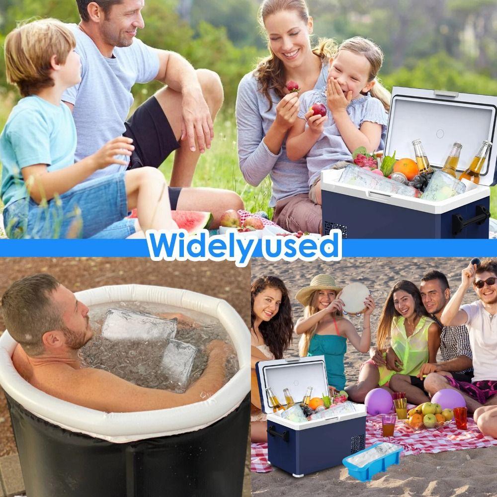 Portable Extra Large Ice Block Mold Reusable Ice Bath Large Ice Grid Mould Silicone Ice Box