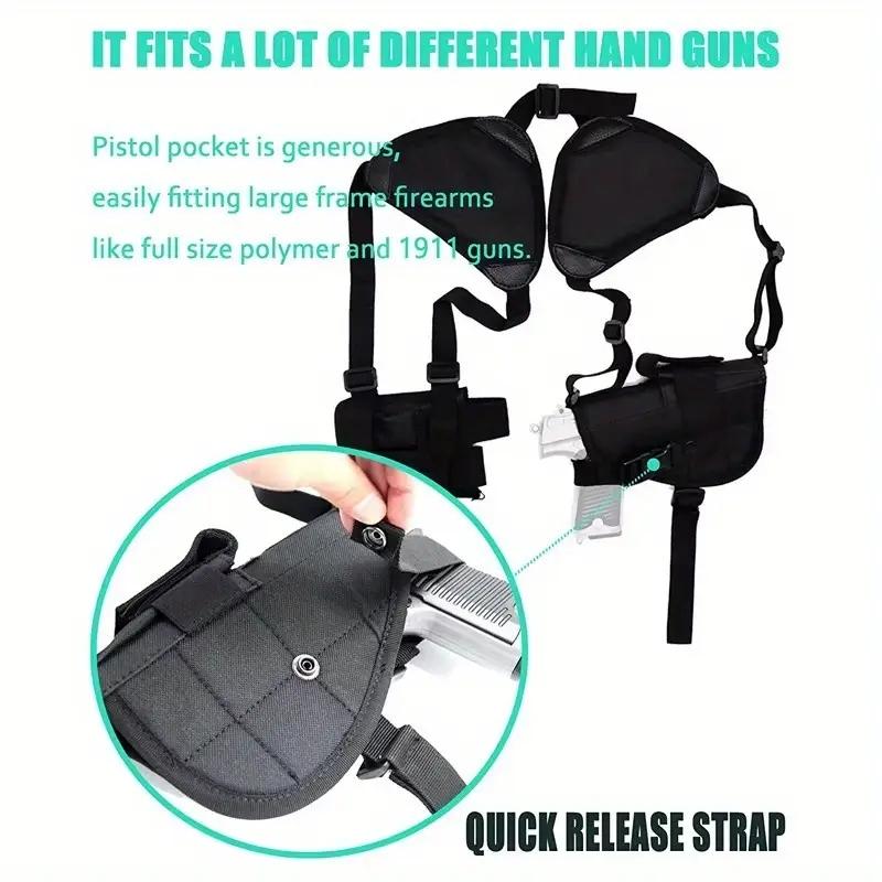 Concealed Shoulder Holster Universal Gun Accessories for Left Right Hand Pistol Adjustable Secure Carry Pouch Holster Outdoor