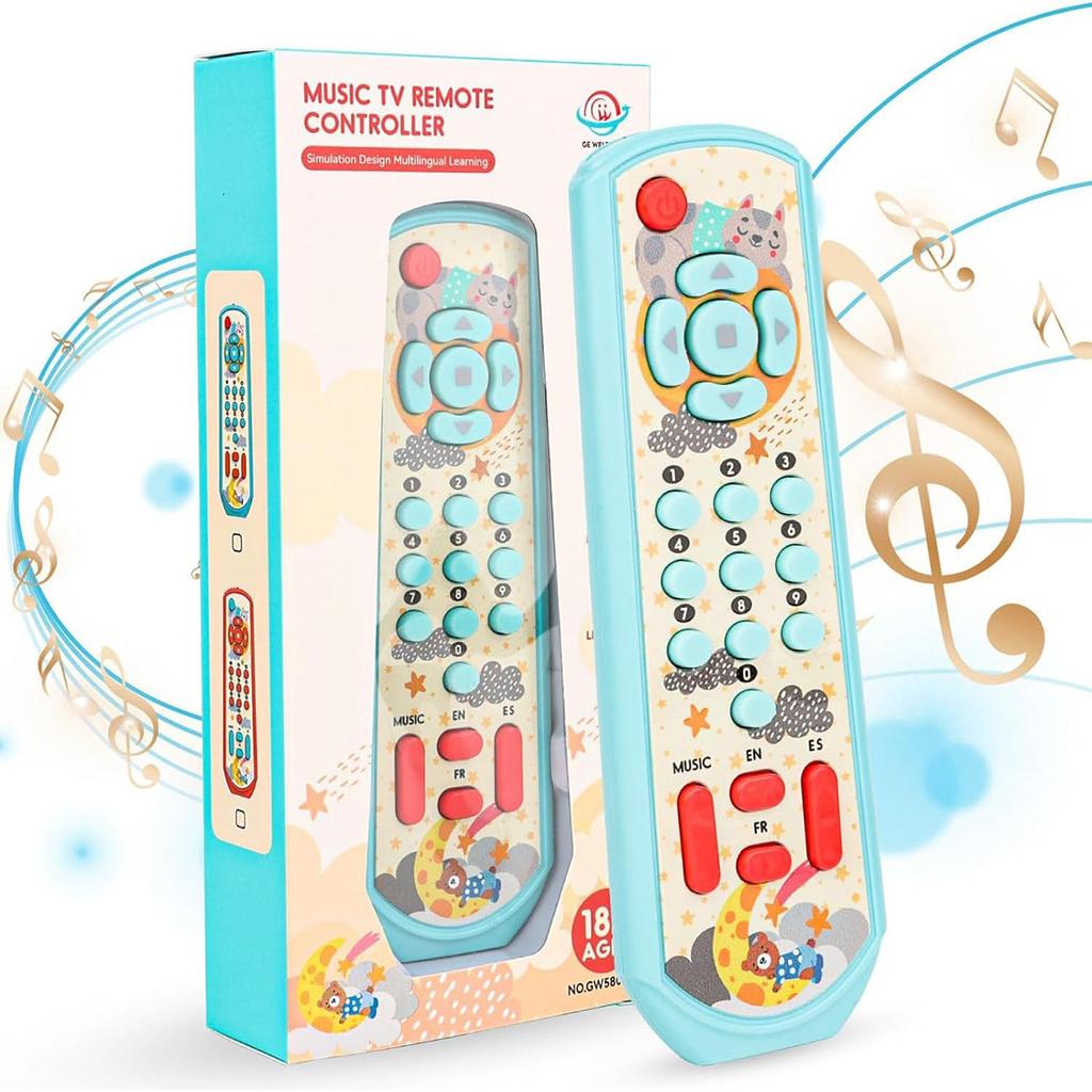 Baby Remote Control Toy, Artificial Mobile Phone, Early Education Game Button, (Requires Preparing Two No. 7 Batteries)