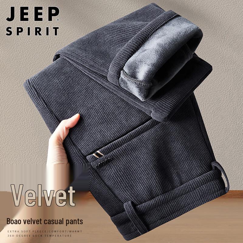 

JEEP SPIRIT Men s Fleece-Lined Corduroy Casual Pants 32