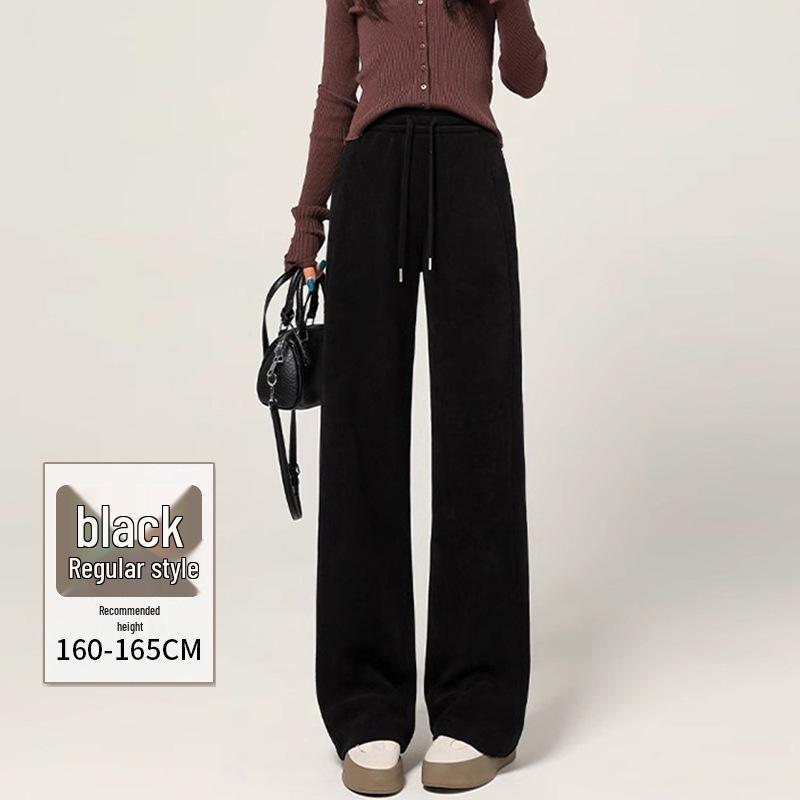 

2025 Spring Women s Petite High-Waisted Wide-Leg Drawstring Pants: Slimming, Casual, Draping for Autumn/Winter XS (60-79 lbs)