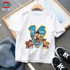 Front and back double prints, Easter, girls, rainbow and cartoon leopard print rabbit prints casual round neck versatile T-shirt