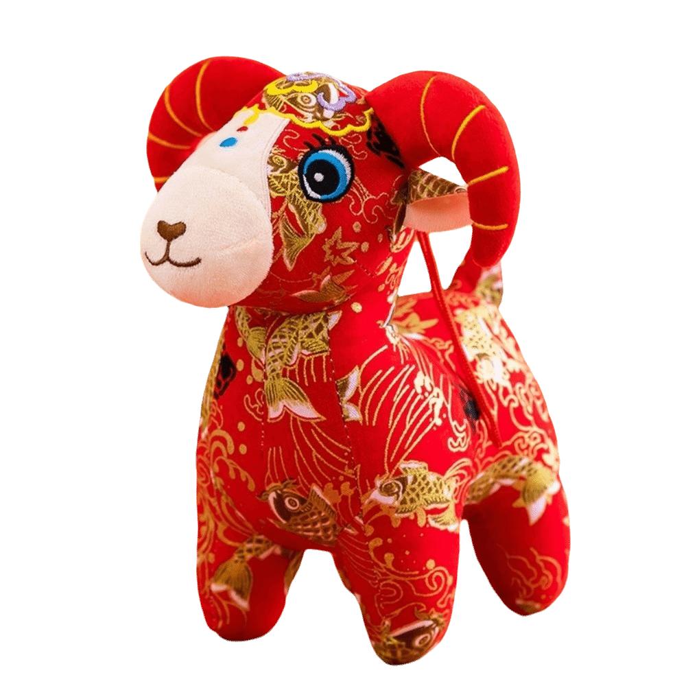 15cm 20cm 25cm Zodiac Goat Figurine Cartoon Design Stuffed Goat Animal Year Of Goat 2027