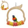 Parrot Swing Animal Shape Birds Swing Cotton Rope Wrapped Birds Playground Birdcage Swing for Lovebird Conure Cockatiel Budgie