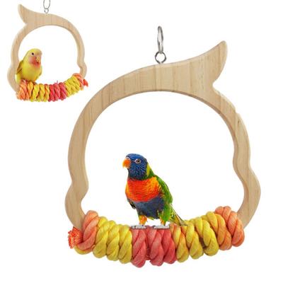 Papegaai Schommel Dierenvorm Vogels Schommel Katoenen Touw Omwikkeld Vogels Speeltuin Vogelkooi Schommel voor Agapornis Conure Valkparkiet Parkiet