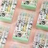 12pcs Cartoon Panda Box Press Pen Cute Metal Pen Clip Press Neutral Pen Black Signature Pen ST0.5mm Black Back To School Season