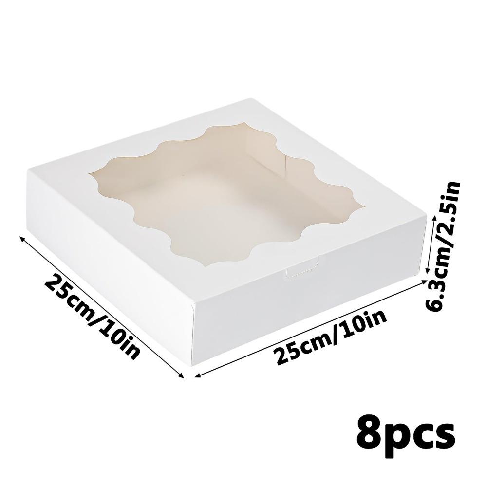 8pcs White Treat Boxes with Clear Window Gift Boxes Auto-Popup Gift Wrap Box, Kraft Paper Gift Packing Box for Weddings Birthdays Parties Jewelry