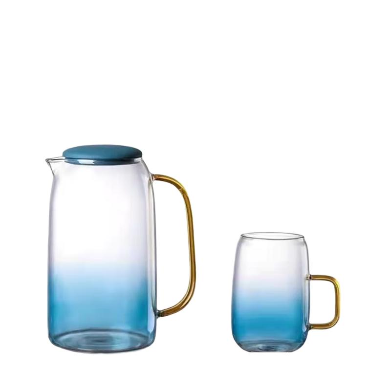 Shangqi Nordic Gradient Blue Glass Cold Water Jug & Cup Set