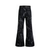 Jeans in Denim Delavé Con Ali d'Angelo Ricamate Vestibilità Larga Svasati Dettaglio Borchie Streetwear Adolescenti