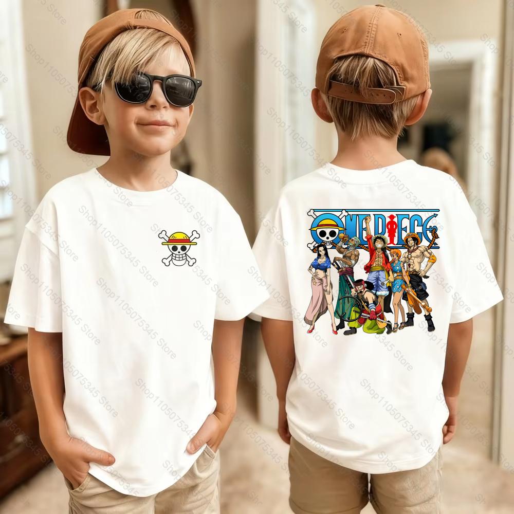 One Piece Japanese Anime Printed Mens TShirt Roronoa Zoro Boy Childrens Harajuku Short Sleeve Kids Luffy Tshirt Clothing