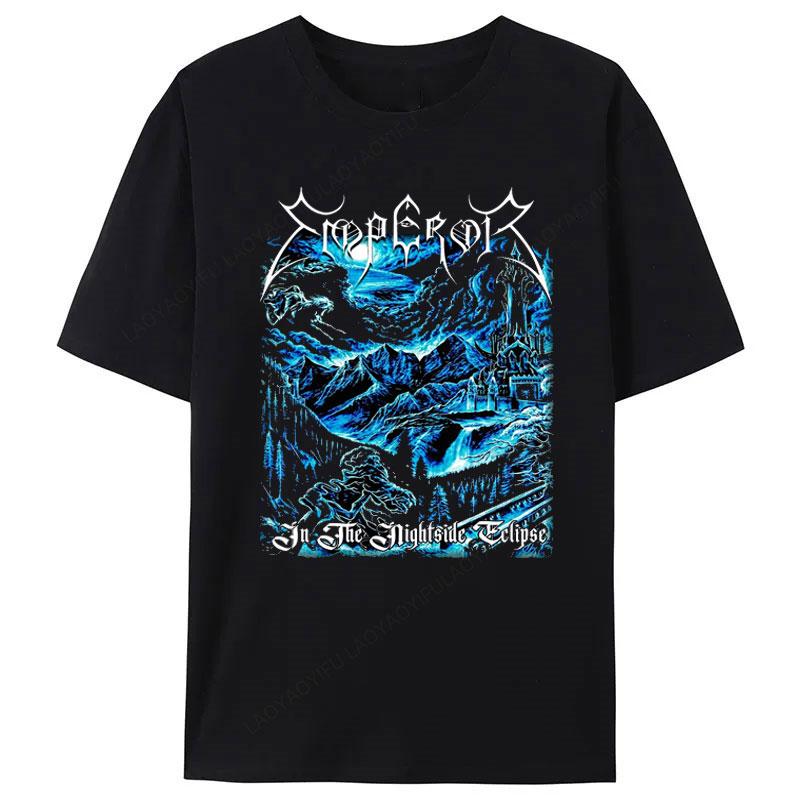 

Norway Band Emperor T Shirts Unisexs Short Sleeve T Shirt Women Fashion Polyester Black Metal Shirt Vintage Clothes Summer Tee Tops S