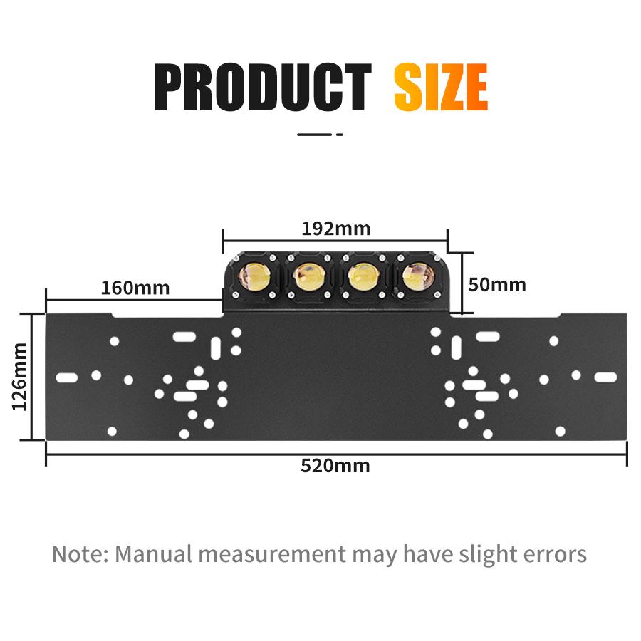 Car Front Bumper LED License Number Plate Lights Spotlight Mounting License Plate Bracket Holder Universal for Car Offroad ATV