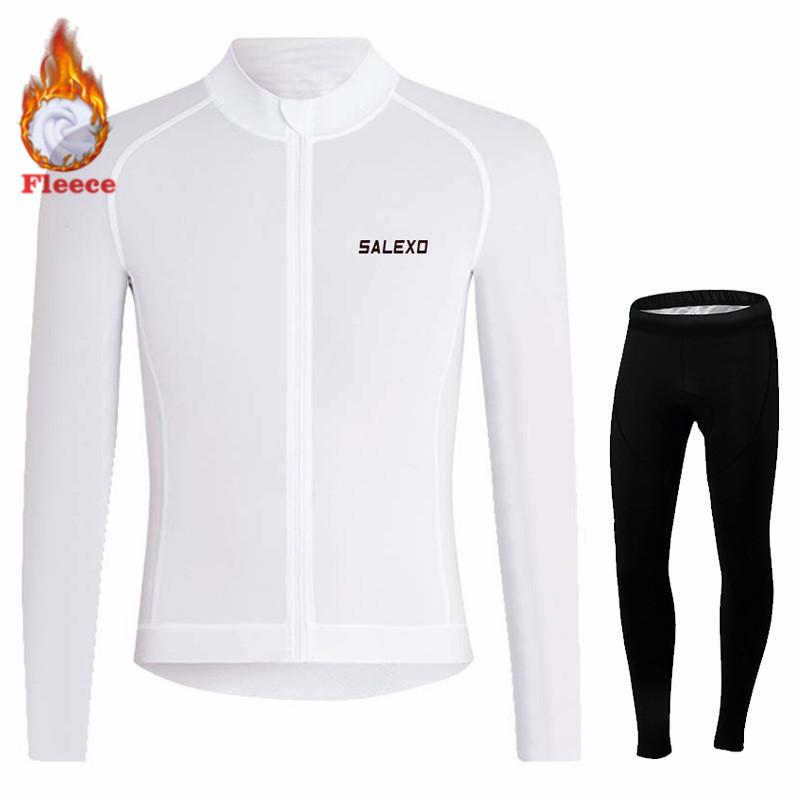2026 Winter Fleece Warm Thermal Fleece Bicycle Set for Men, Long Sleeve Sportswear, Racing Jersey Suit, Pro Team Bicycle Clothing, Winter