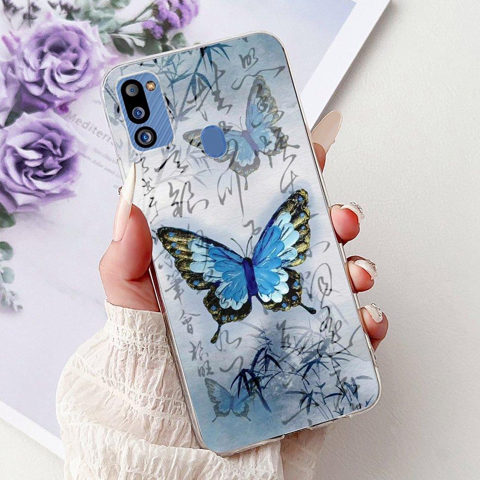 For Samsung M21 2021 Case Clear Fashion Cute Cat Cool Luxury Painted Soft Funda For Samsung Galaxy M21 2021 Back Cover SM-M215G