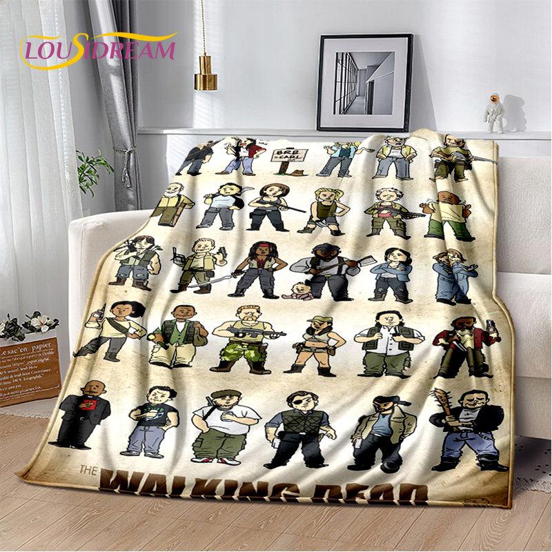 The Walking Dead Korku Yumuşak Peluş Battaniye, Flanel Battaniye Atmak Battaniye Oturma Odası Yatak Odası Yatak Kanepe Piknik Örtüsü Bettdecke