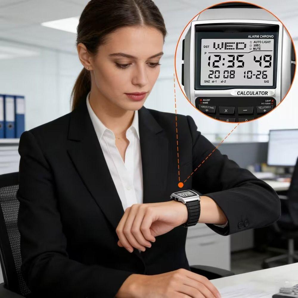 Multifunctional Computer Watch Waterproof Digital Watch Retro Electronic Watch Women