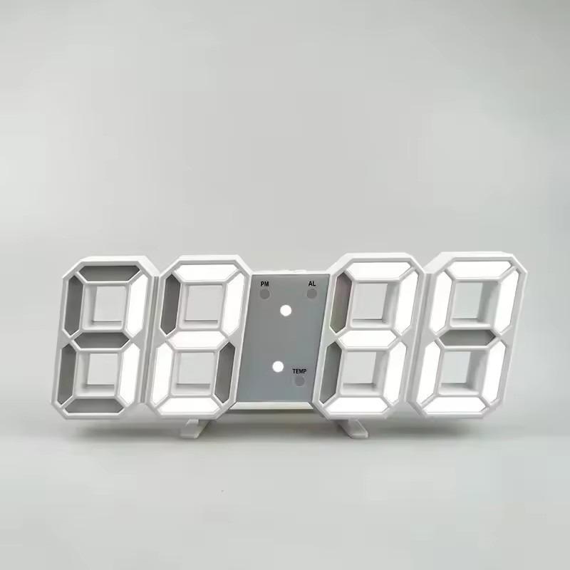 Modern Electronic LED Digital Clock - Alarm Wall/Desk Watch with Time/Date/Temp, Home Decoration for Bedroom Living Room