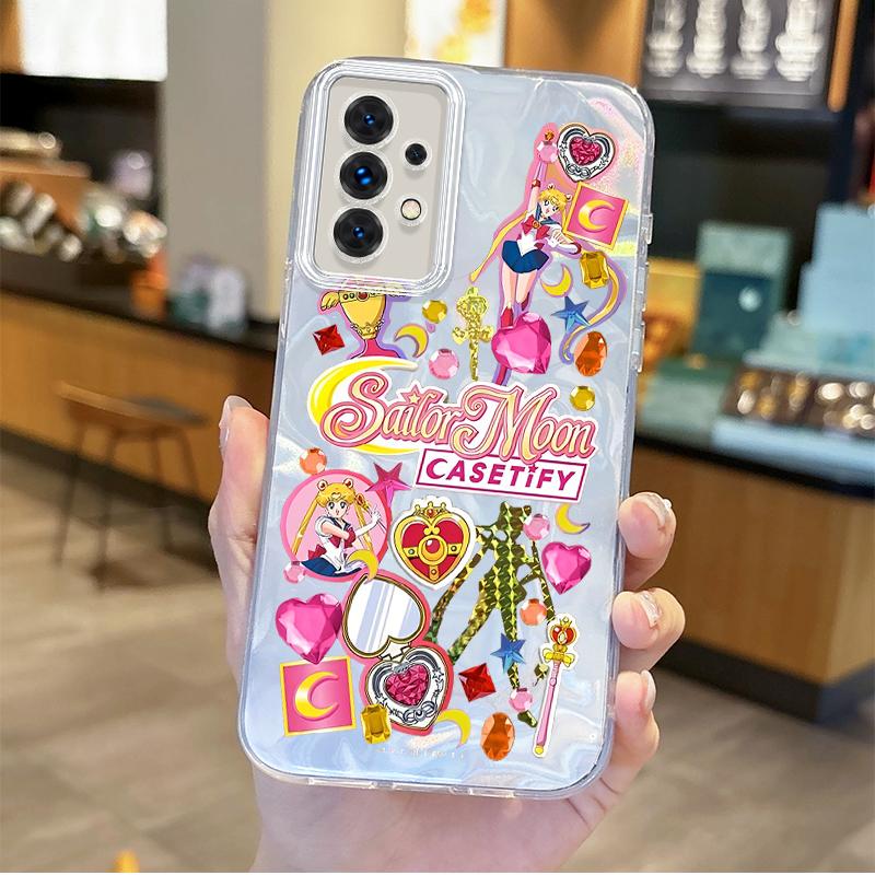 Lovely Sailors Moons Anime Phone Case for Samsung Galaxy S24 S23 S22 S21 Plus Ultra A73 A72 A71 A55 A54 A53 Non-Slip Back Covers